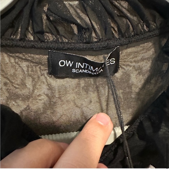 Black Sheer Ruffle Bodysuit NWT - Picture 2 of 10